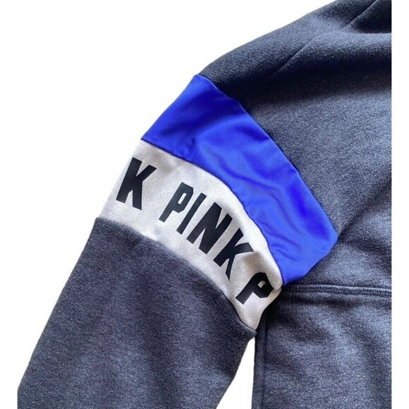 Victorias Secret PINK Grey & Blue Cowl Neck Pullover Sweater Size M Medium - Picture 4 of 8